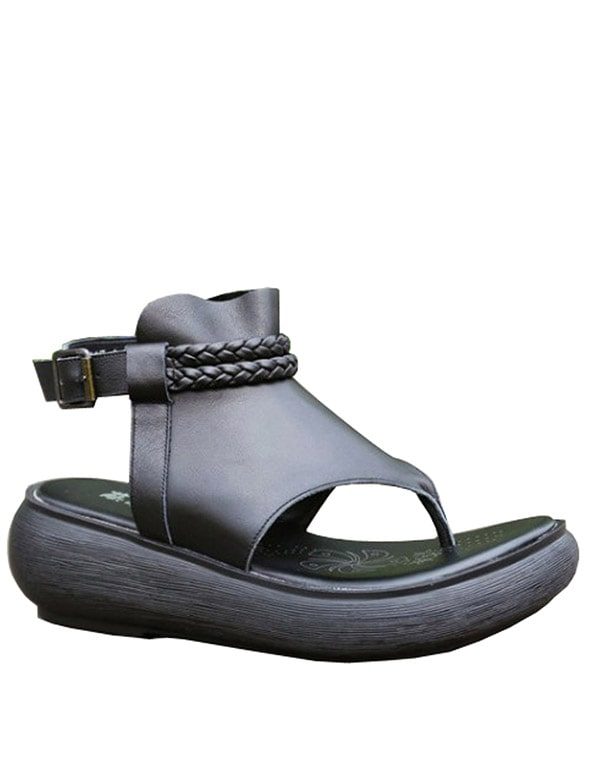 Håndlagde Retro Flip-flop-sandaler Slingback