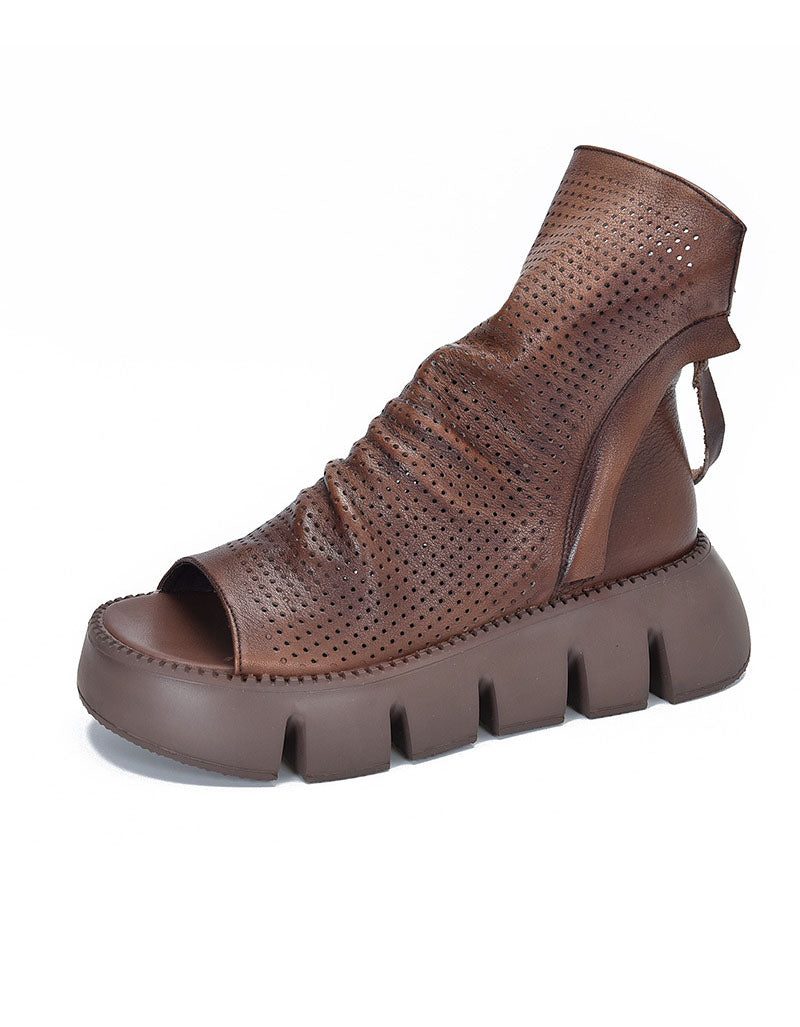 Håndlagde Retro Plattform Fish-toe Sandals Boots