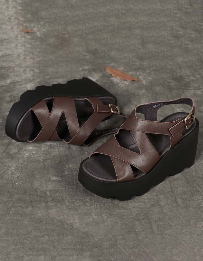 Korsstropper For Kvinner Slingback Wedge Sandaler