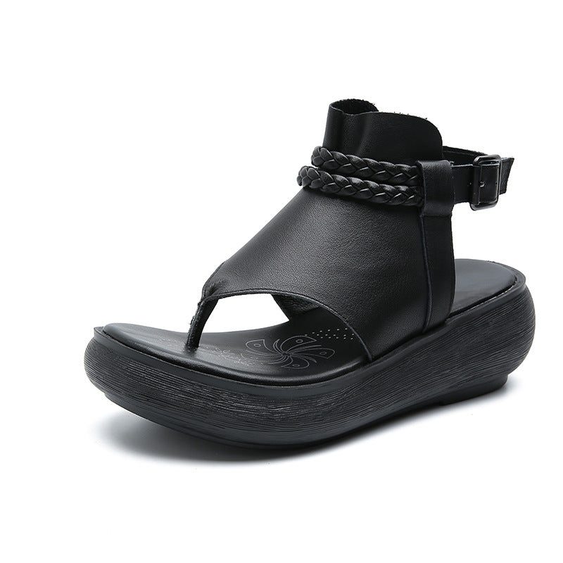 Retro Dame Flip-toe Platform Spenne Sandaler | Gave Sko