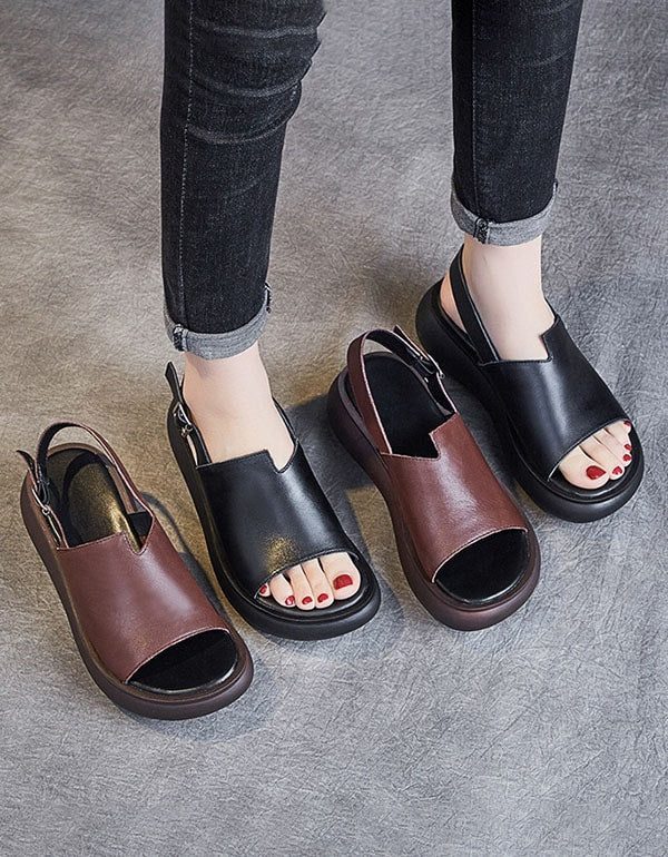 Slingback Wedge Sandaler For Kvinner Med Åpen Tå