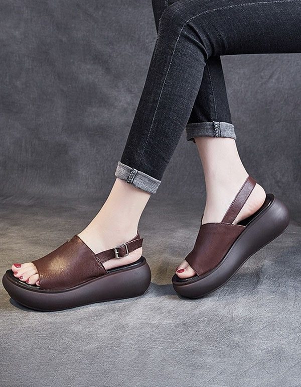 Slingback Wedge Sandaler For Kvinner Med Åpen Tå