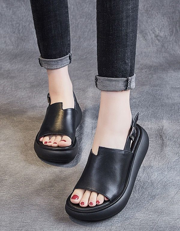 Slingback Wedge Sandaler For Kvinner Med Åpen Tå