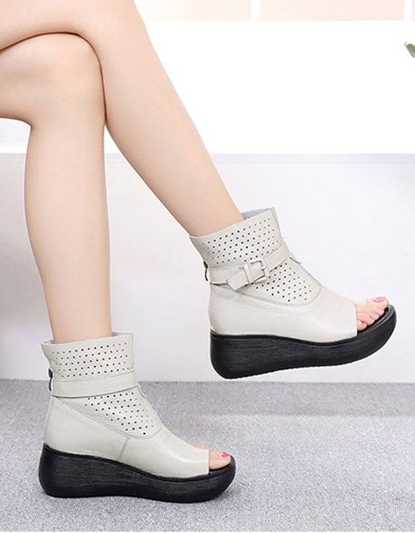 Slip Toe Platform Summer Boots Sandaler