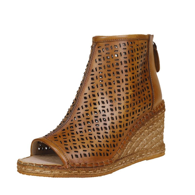 Sommer Fish Toe Hollow Wedge Sandaler