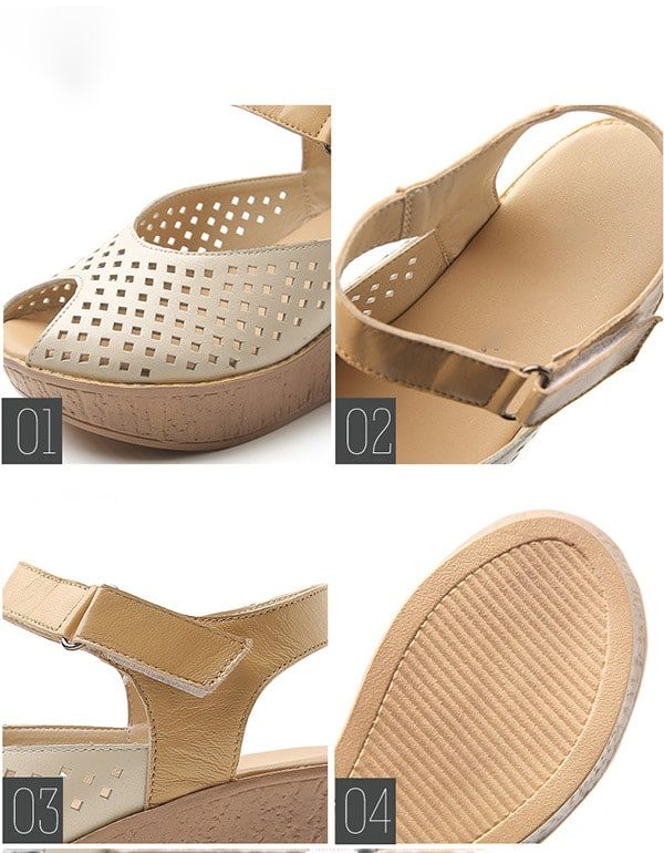 Sommer Fish-toe Slingback Wedge Sandaler