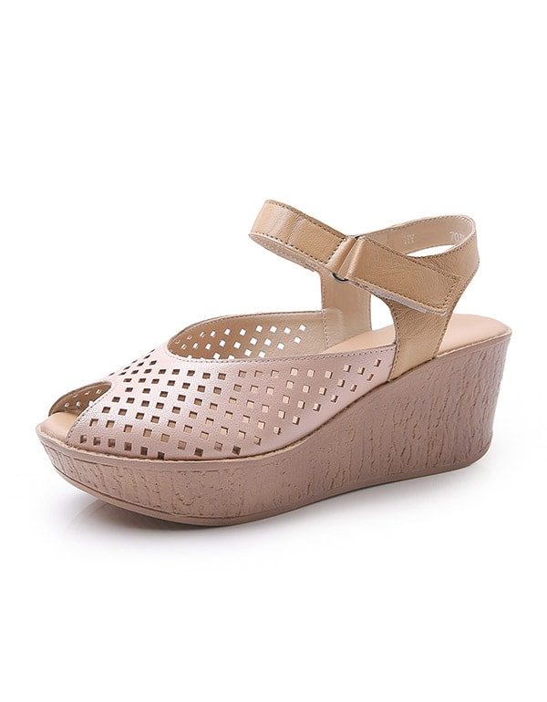 Sommer Fish-toe Slingback Wedge Sandaler