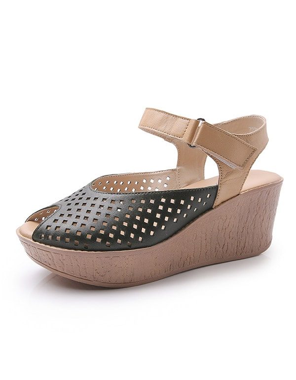 Sommer Fish-toe Slingback Wedge Sandaler