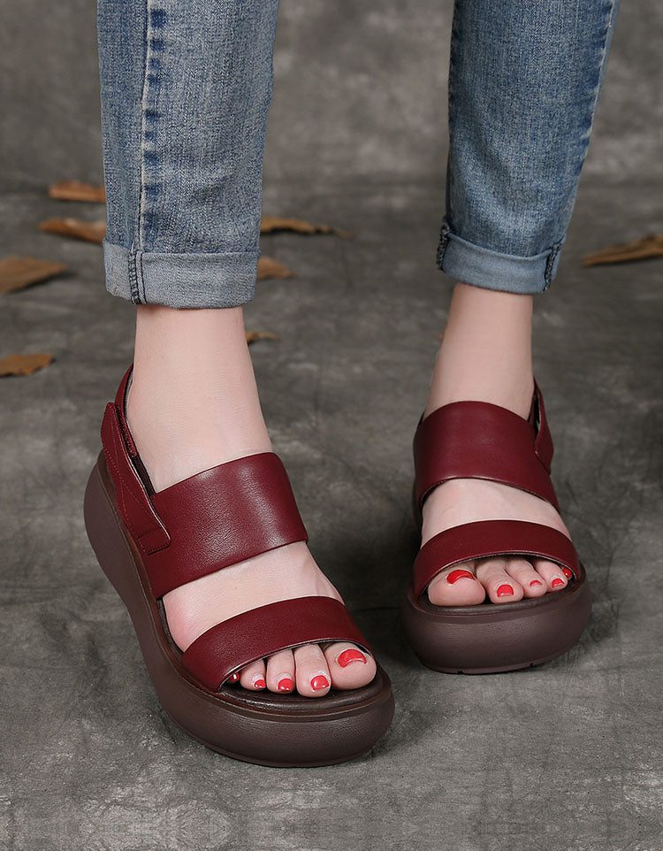 Sommer Slingback Retro Wedge Sandaler