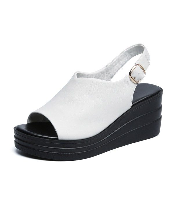 Sommer Slingback Wedge Sandaler For Kvinner