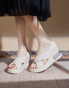 Summer Cross Strap Open Toe Wedge Sandaler