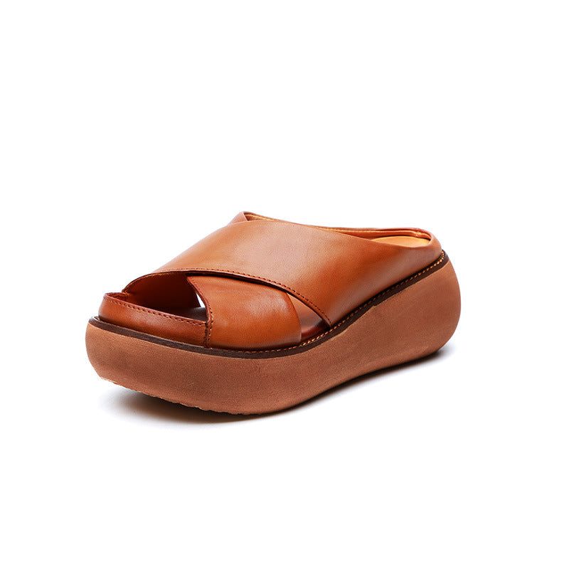 Summer Cross Strap Wedge-tøfler