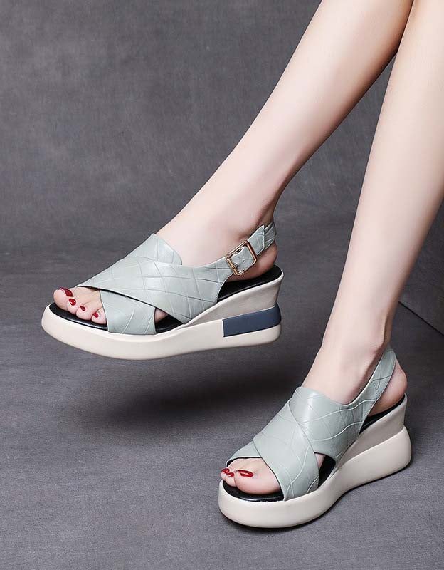 Summer Front Cross Strap Wedge Sandaler Slingback