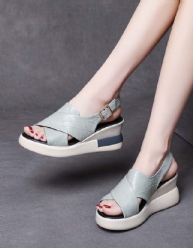 Summer Front Cross Strap Wedge Sandaler Slingback