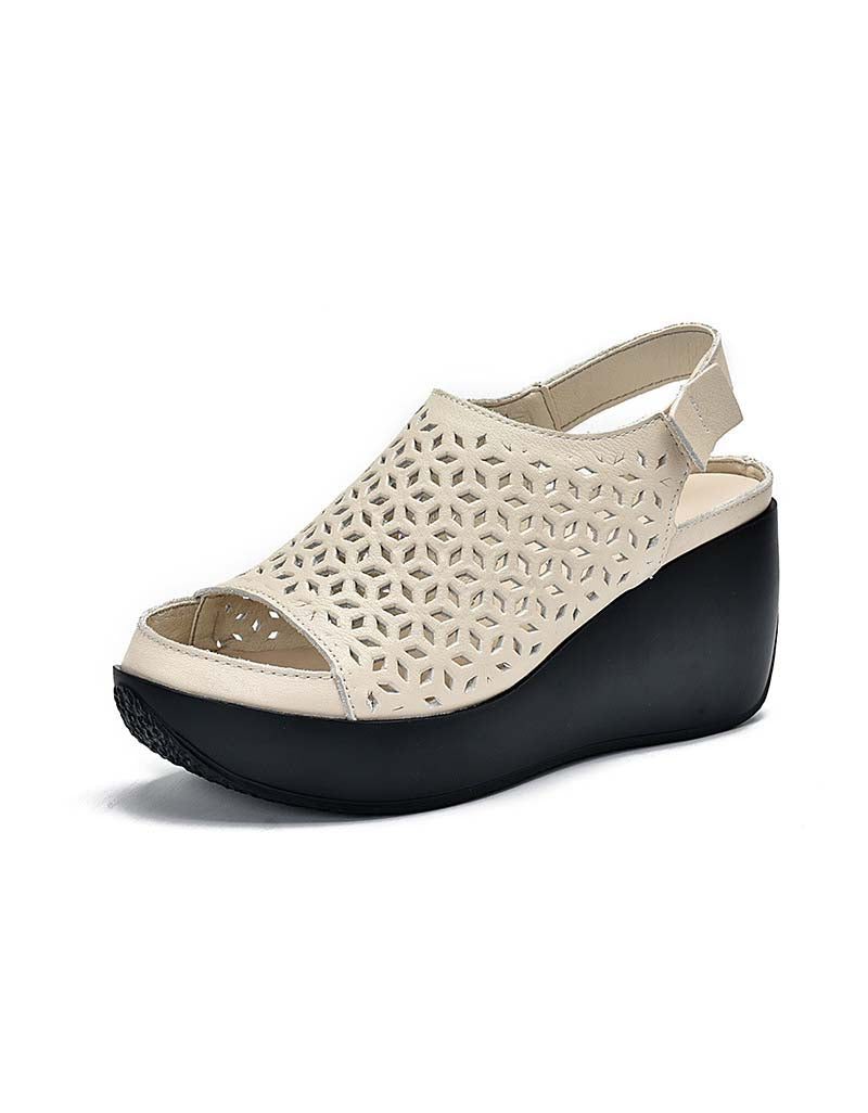 Summer Hollow Retro Slingback Wedges-sandaler