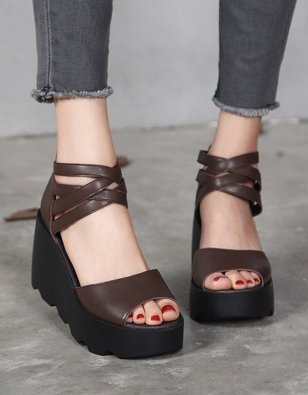 Summer Open Toe Cross Strap Kilesandaler