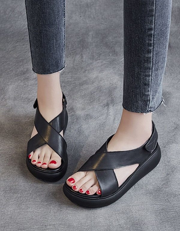 Summer Open-toe Cross Strap Kilesandaler