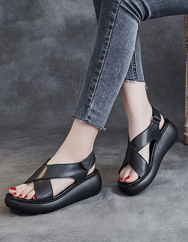 Summer Open-toe Cross Strap Kilesandaler