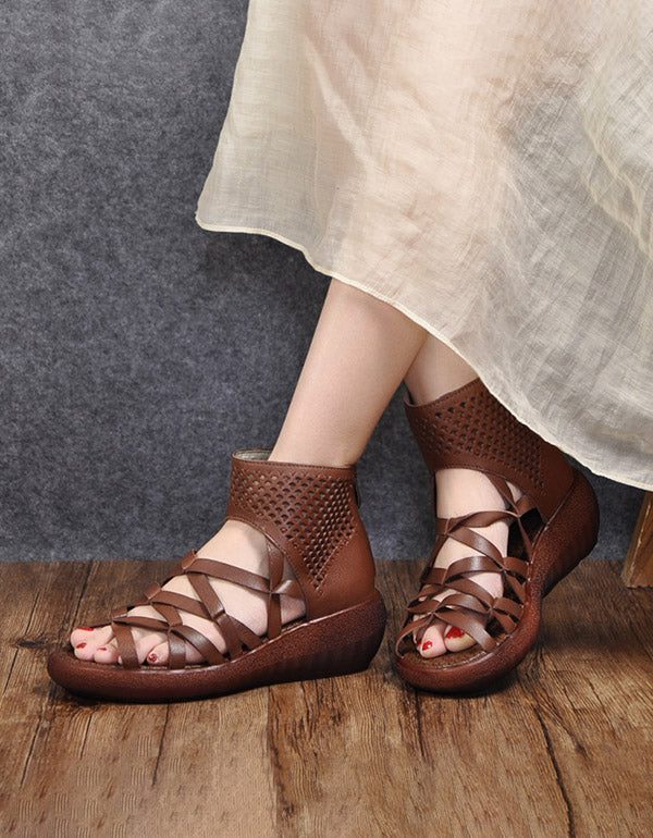 Summer Open Toe Cross Strap Platform Sandaler