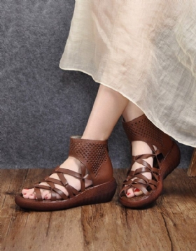 Summer Open Toe Cross Strap Platform Sandaler