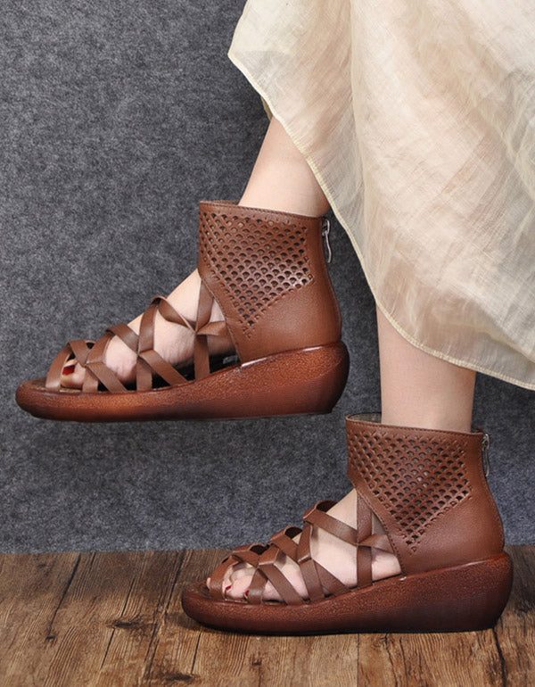 Summer Open Toe Cross Strap Platform Sandaler