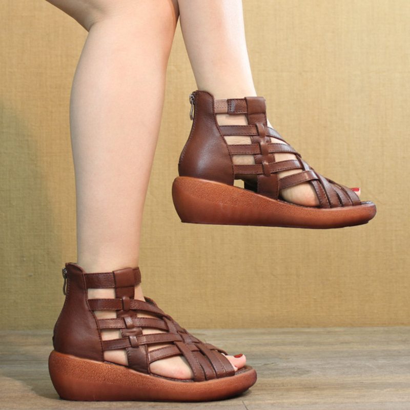 Summer Vintage Wedge Woven Sandaler