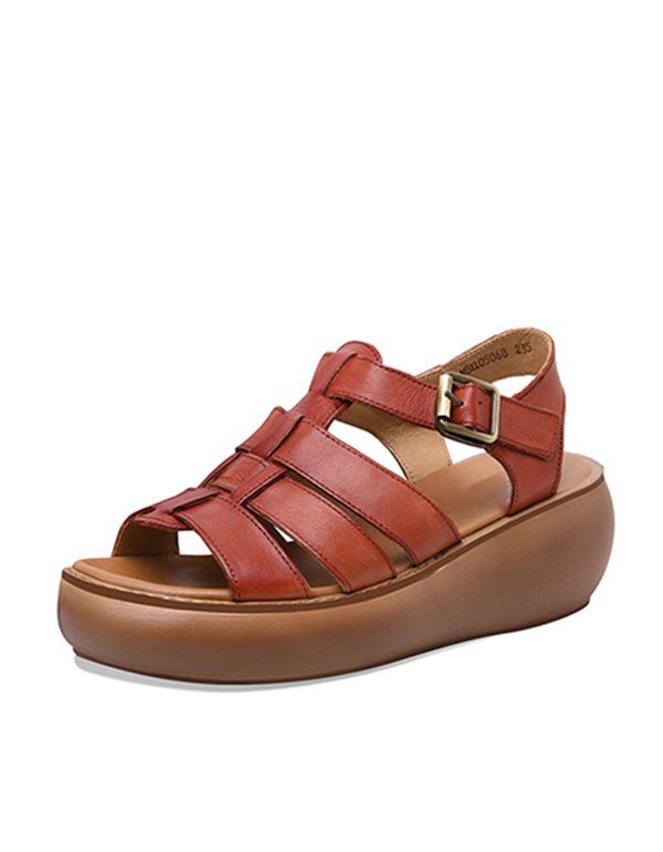 Summer Wedge Sandaler Retro Håndlaget Komfortabel