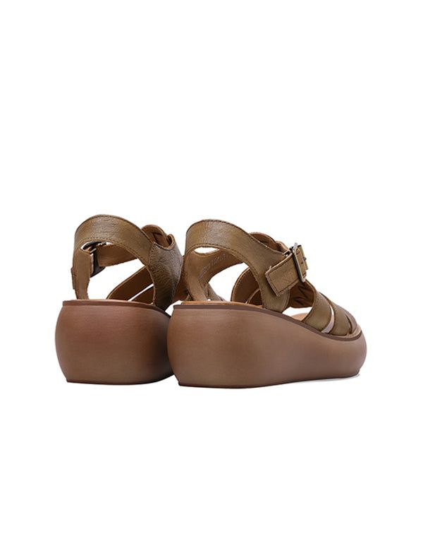 Summer Wedge Sandaler Retro Håndlaget Komfortabel