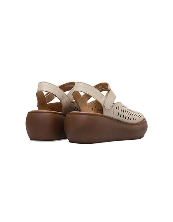 Vintage Wedge Summer Leather Sandaler