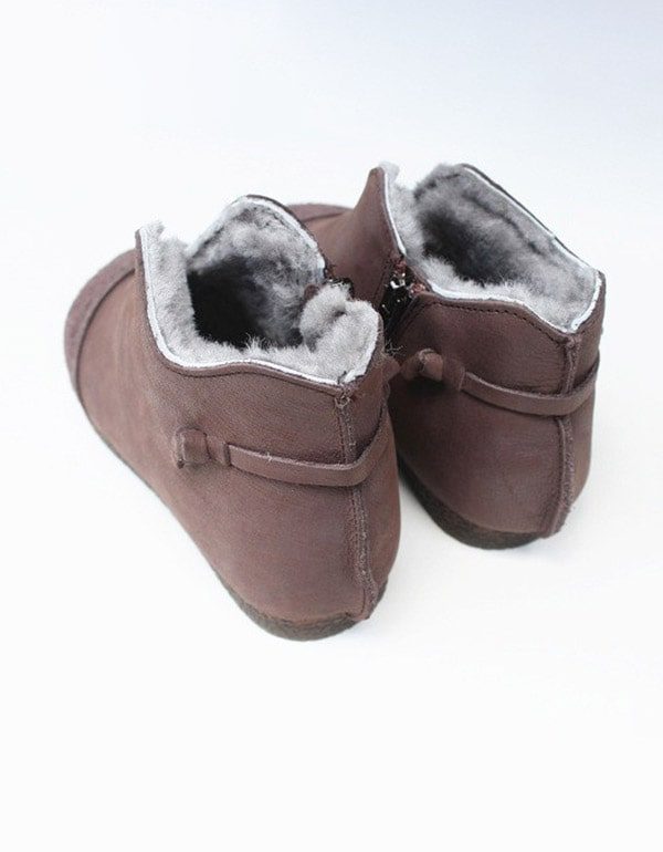 Fur Warmth Retro Leather Winter Boots