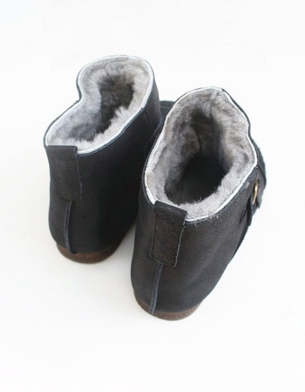 Soft Fur Retro Lær Short Boots Winter