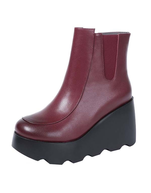 Vanntette Anti-skli Håndlagde Retro Wedge Boots