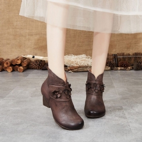 Vinter Retro Leather Chunky Boots | Gave Sko