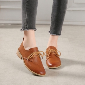 Winter Retro Leather Flat Shoes | Gave Sko