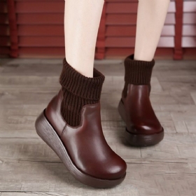 Winter Retro Leather Short Boots For Kvinner | Gave Sko