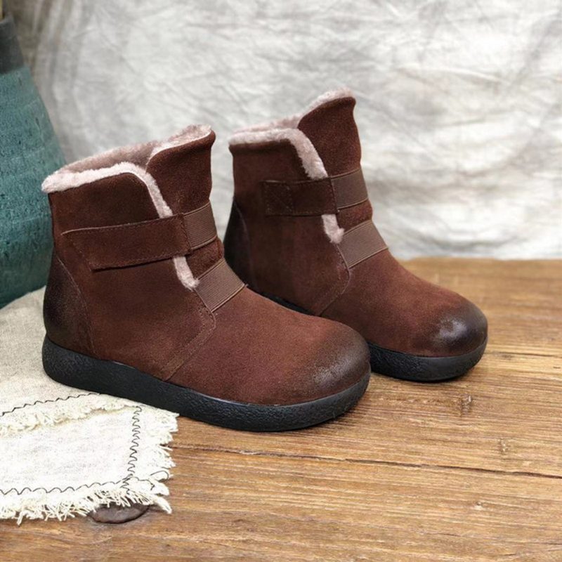 Winter Warm Leather Short Boots For Kvinner | Gave Sko