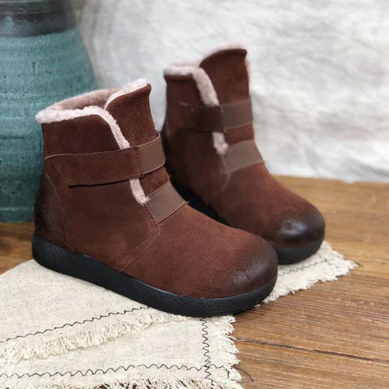 Winter Warm Leather Short Boots For Kvinner | Gave Sko