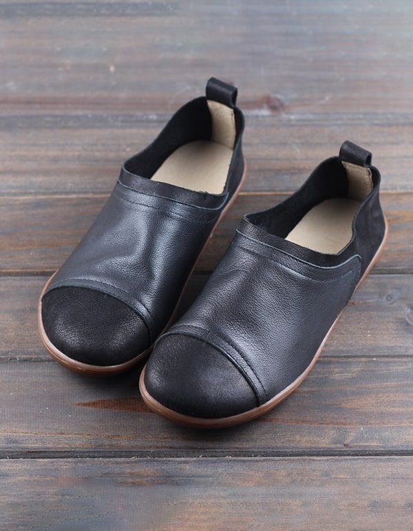 Komfortable Håndlagde Retro-skinn-slip-on Flater