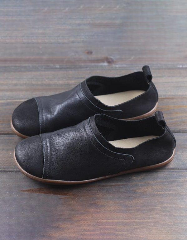 Komfortable Håndlagde Retro-skinn-slip-on Flater