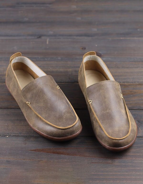 Kuskinn Håndlagde Retro Skinn Loafers