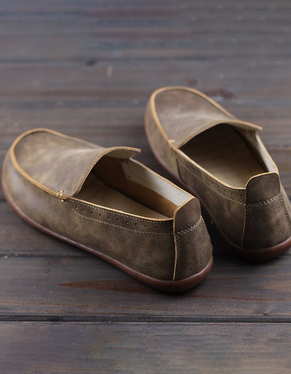 Kuskinn Håndlagde Retro Skinn Loafers