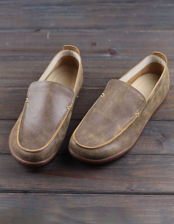 Kuskinn Håndlagde Retro Skinn Loafers