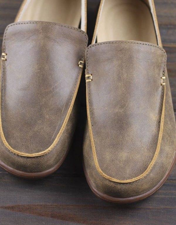 Kuskinn Håndlagde Retro Skinn Loafers