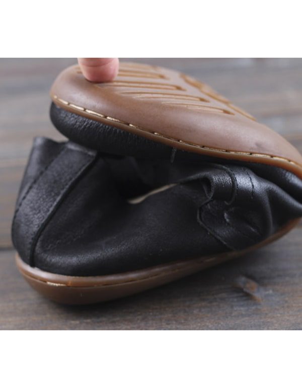 Komfortable Håndlagde Retro-skinn-slip-on Flate Sko