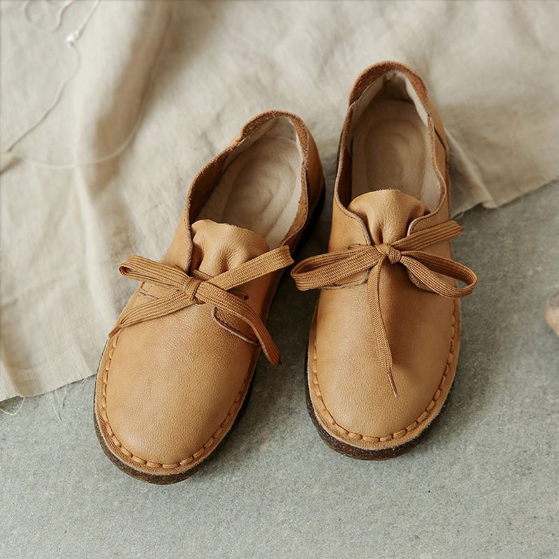 Casual Myk Bunn Leather Flat Retro Damesko | Gave Sko