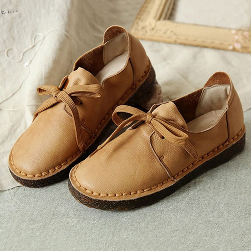 Casual Myk Bunn Leather Flat Retro Damesko | Gave Sko