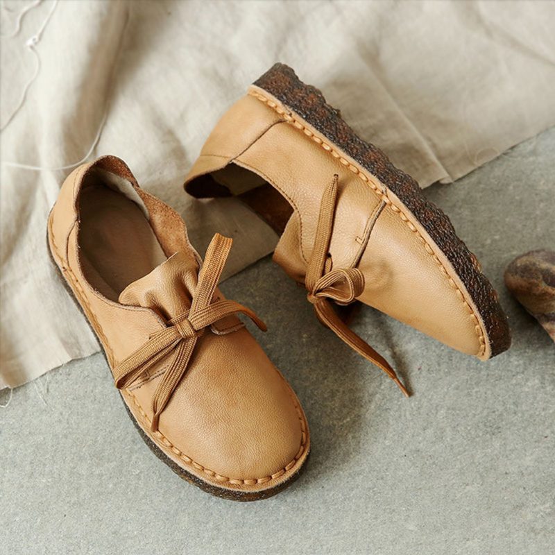 Casual Myk Bunn Leather Flat Retro Damesko | Gave Sko