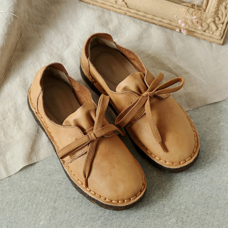 Casual Myk Bunn Leather Flat Retro Damesko | Gave Sko