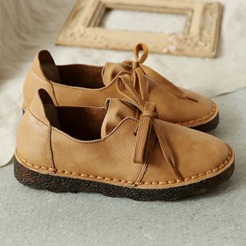 Casual Myk Bunn Leather Flat Retro Damesko | Gave Sko