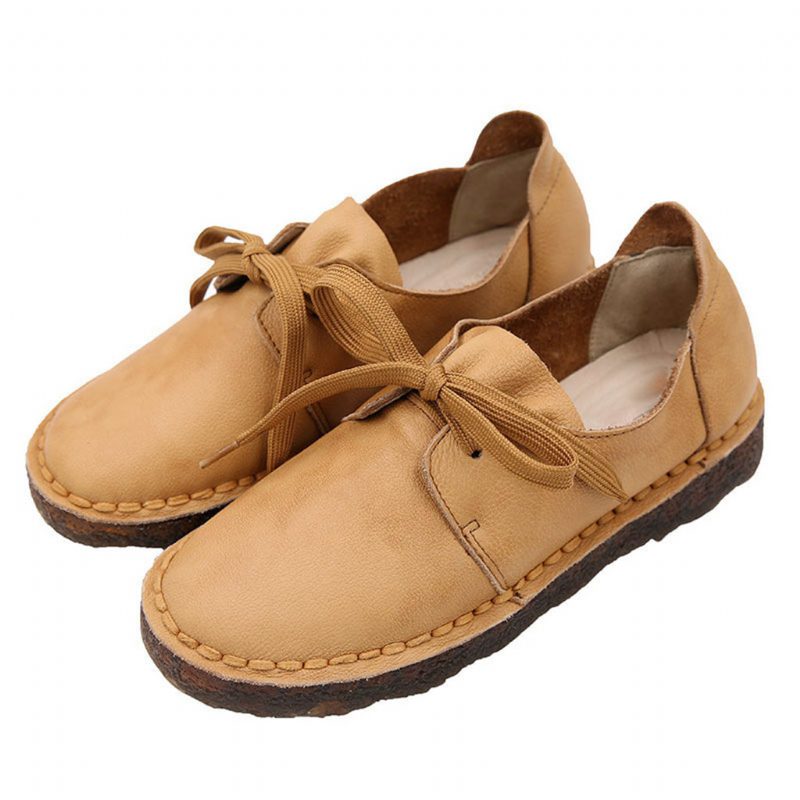 Casual Myk Bunn Leather Flat Retro Damesko | Gave Sko